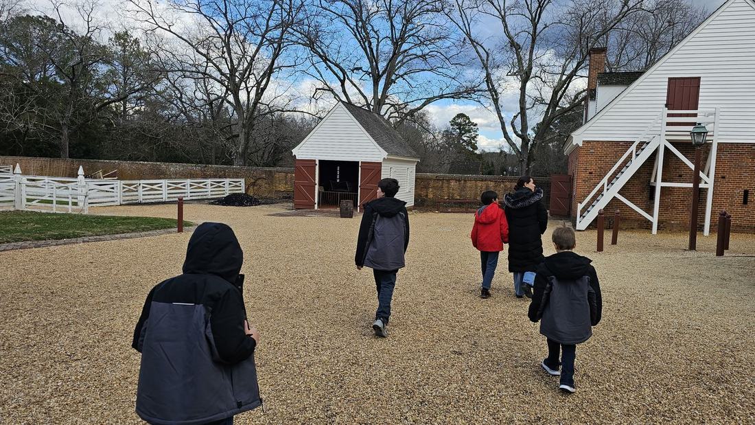 Walking the main street in Colonial Williamsburg